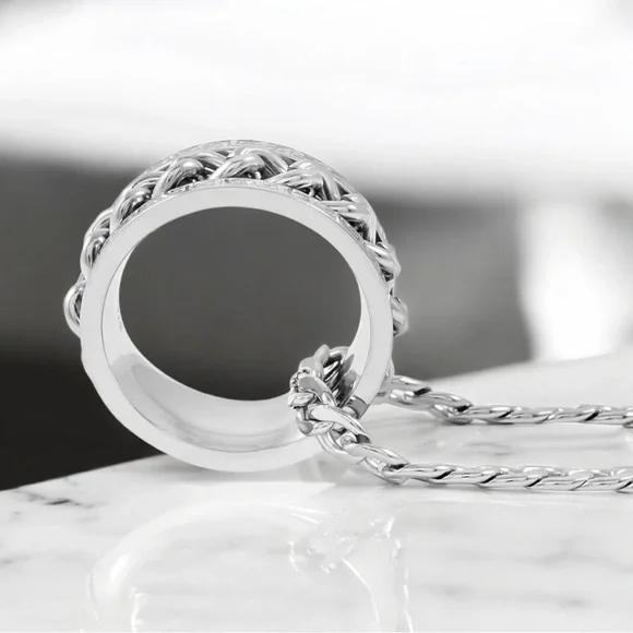 Men’s (Unisex) Chain Necklace (24 Inches) and Ring in Stainless Steel